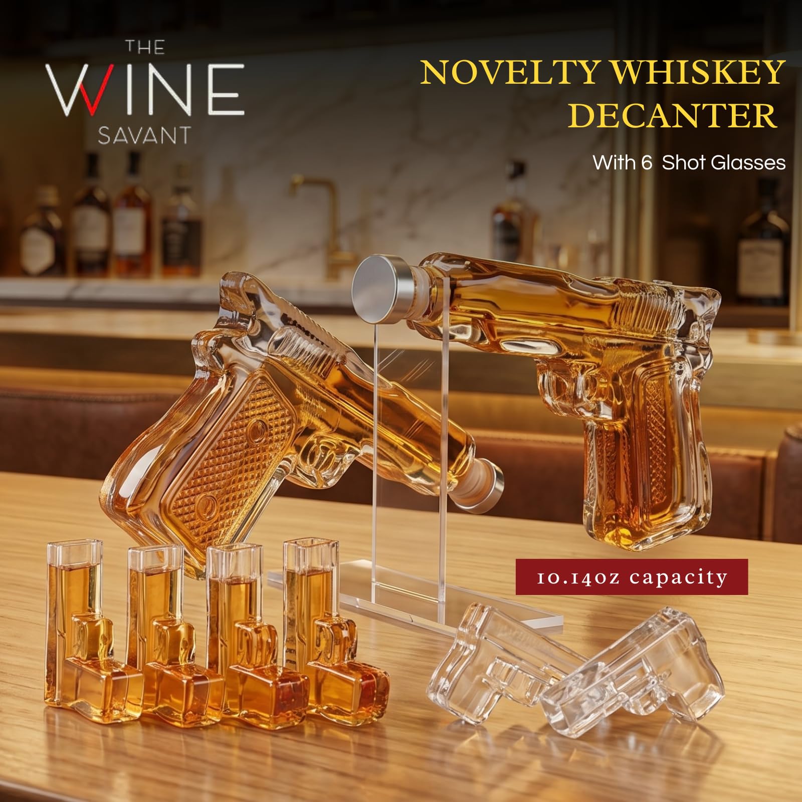 Amazon.co.jp: The Wine Savant ピストルウイスキーガンデカンタ
